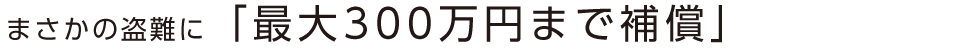 まさかの盗難に「最大300万円まで補償」